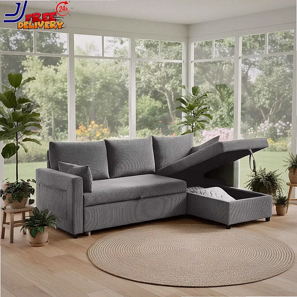 86" Sectional Sleeper Sofa Bed Pull Out Couches for Living Room
