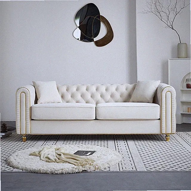 86'' W Luxury Modern Tufted Sofa with 2pcs of toss pillows for Living Room ,Bed