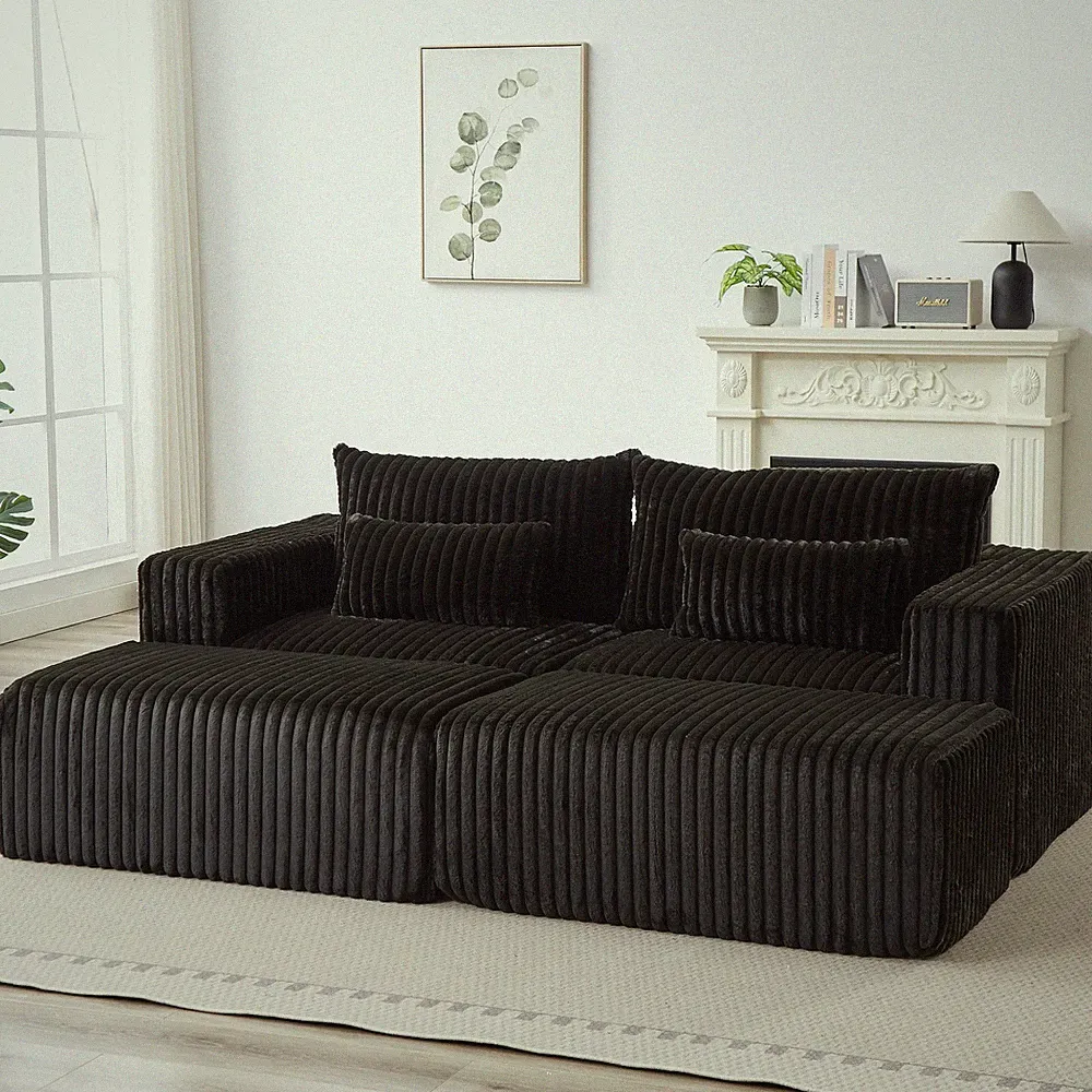 87" Oversized Sectional Lounge Chaise,No Assembly Required,Cloud Plush Loveseat