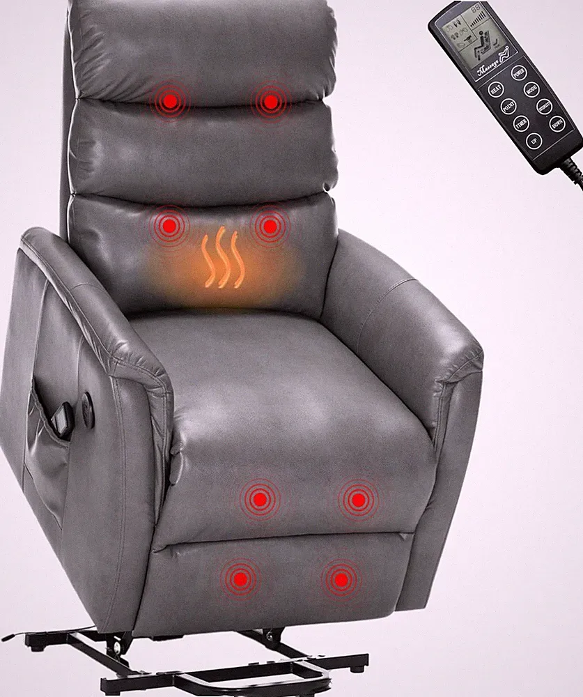 8795 Electric Power Lift Recliner Chair Sofa PU Leather with Massage and Heat fo