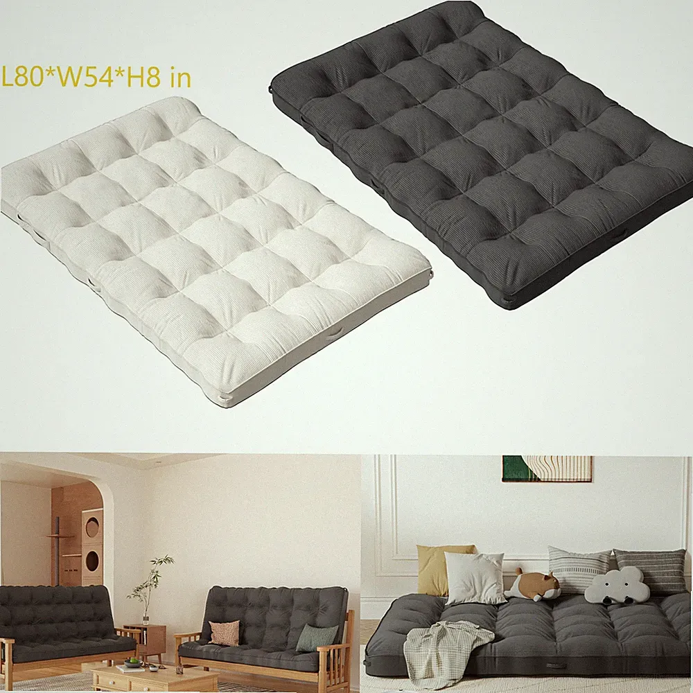 8in Floor Mattress Futon Mattress Sleeping Pad Foldable Roll Up Mat for Sofa Bed