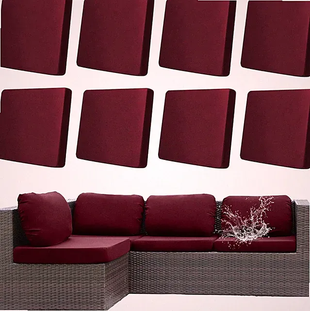 8Pcs Claret Waterproof Outdoor Cushion Covers for Patio Furniture