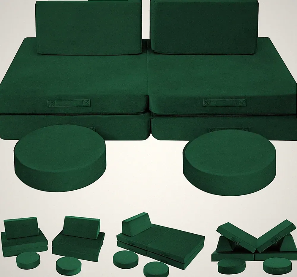 8Pcs Kids Play Couch Modular Convertible Foam Sofa Creative Playroom Furniture