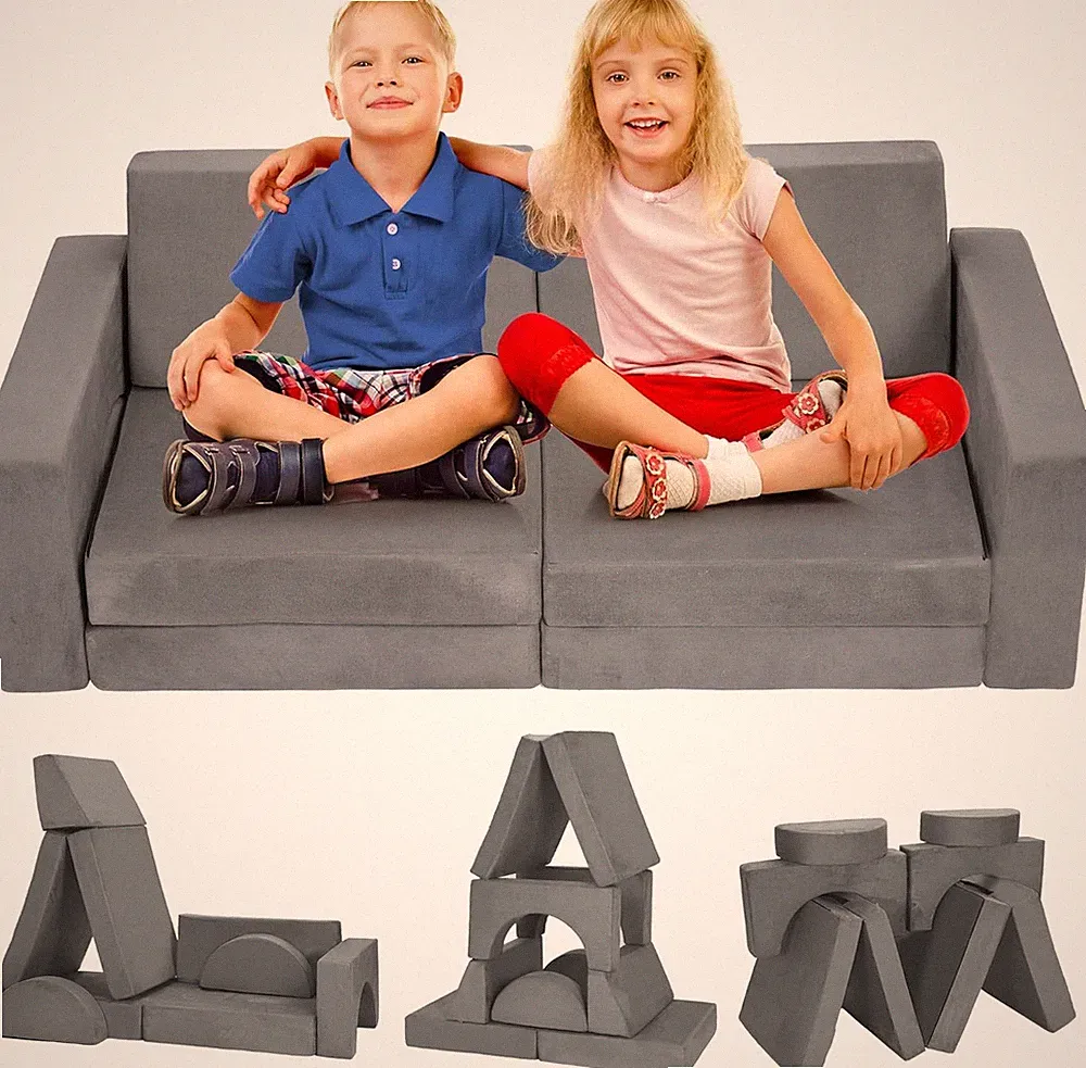 8pcs Modular Kids Sofa Children Convertible Sofa Play Set Child Sectional Couch