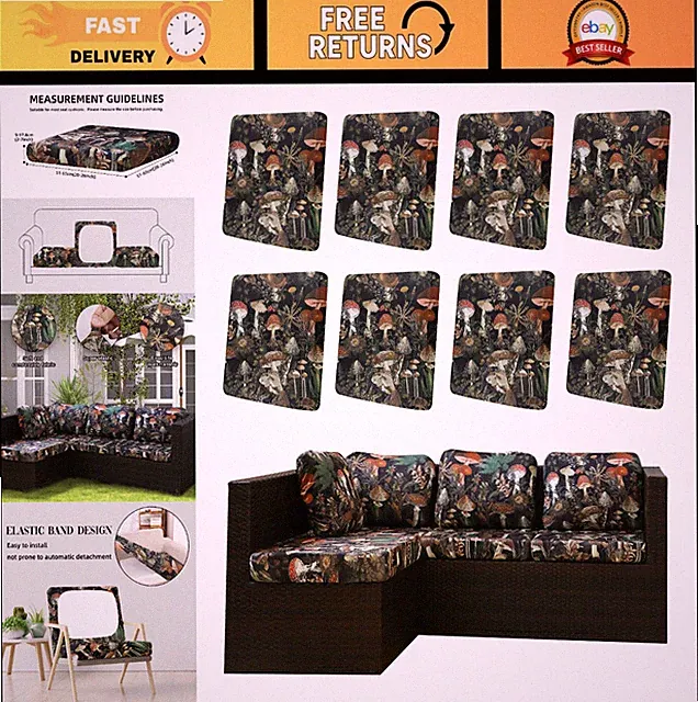 8PCS Outdoor Cushion Covers Set for Patio Furniture, Slipcovers for Sofa & Chair