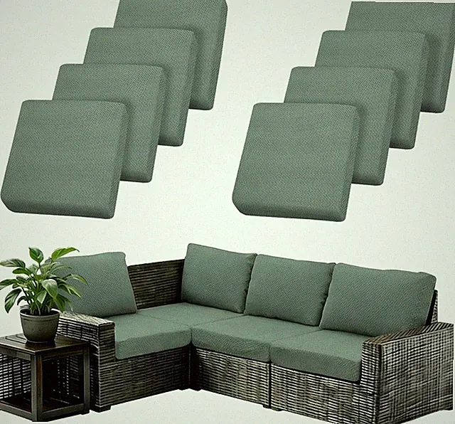 8Pcs Outdoor Cushion Covers Stretch Outdoor Furniture Slipcovers