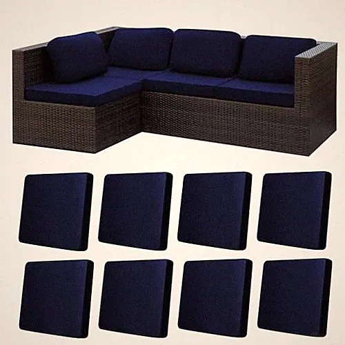 8Pcs Stretch Patio Cushion Covers,Outdoor Couch Covers 8PCS Navy Blue