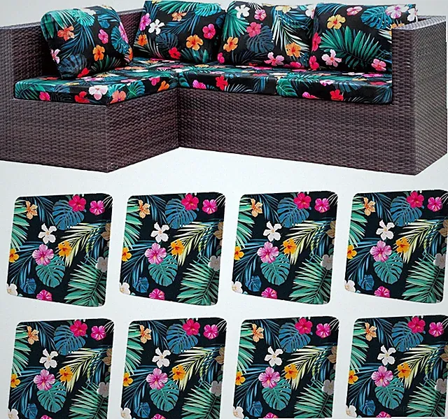 8Pcs Stretch Patio Cushion Covers,Outdoor Couch Covers Replacement,Outdoor Couch