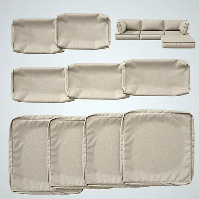 9 Pcs Outdoor Cushion Slipcovers For Outdoor Patio Furniture Cream Covers Only
