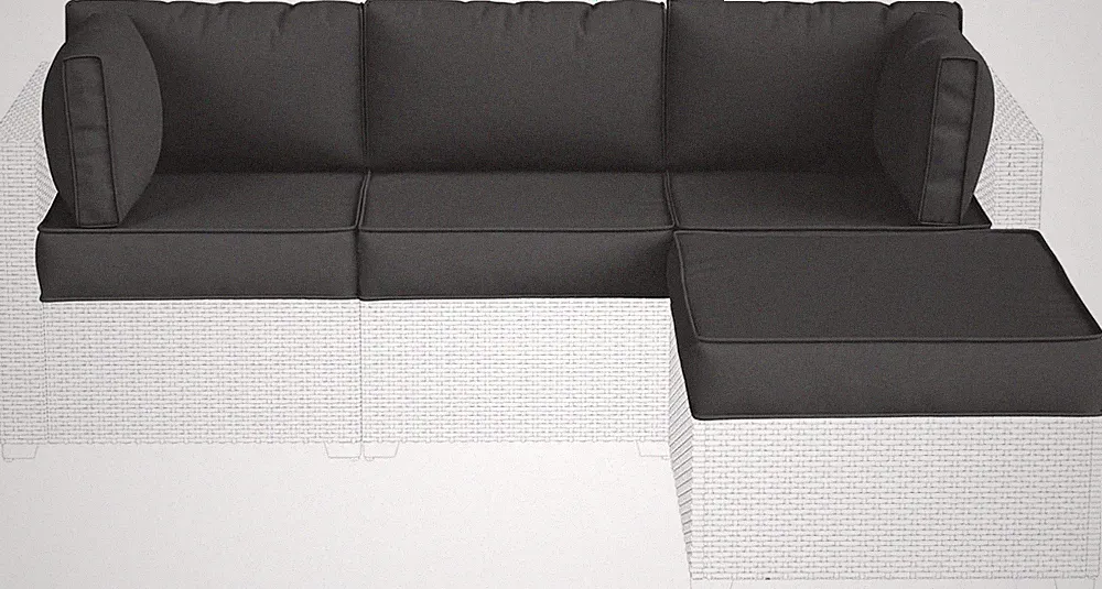9 Pcs Patio Replacement Cushions,5 Piece Outdoor Sectional 4-Seat Patio Furnitur