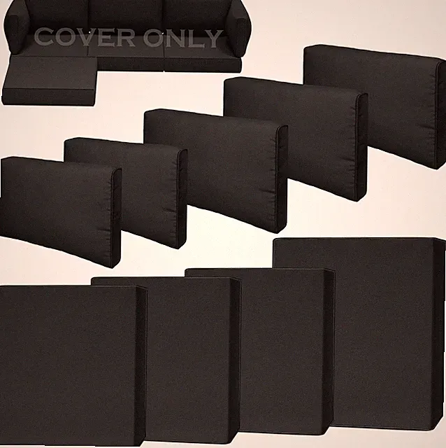 9 Piece Outdoor Patio Waterproof Cushion Covers, Fits 4-Seat Wicker Rattan Secti
