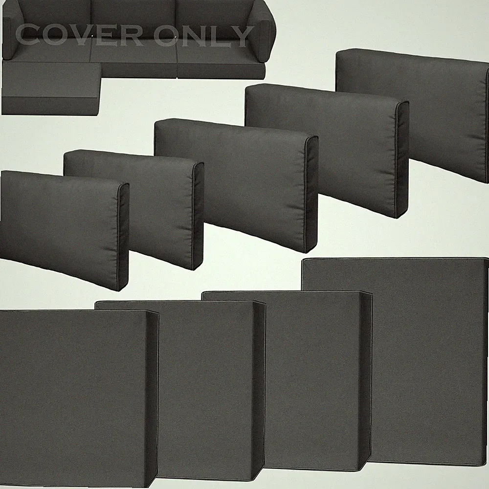 9-Piece Waterproof Outdoor Cushion Covers for 4-Seat Wicker Rattan Sectional - F