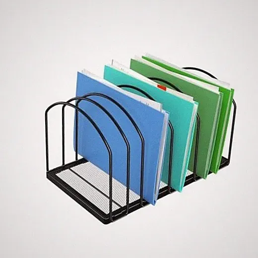 9 Section Metal File Sorter Organizer for Desk Home Office, 7 Section Black
