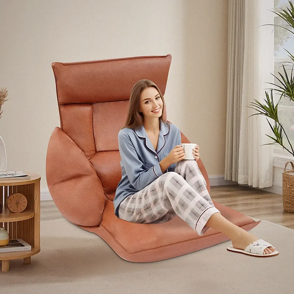 90°-180° Adjustable Lazy Sofa Chair With Armrest Coffee Floor Standing Bed Sofa