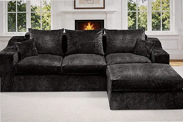 90" Boneless Couch with Ottoman, Sectional Couches for Living Room, Cloud Couch