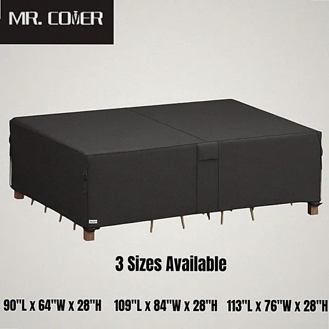900D Waterproof Patio Furniture Cover, Large Outdoor for Dining Set, 3 Sizes