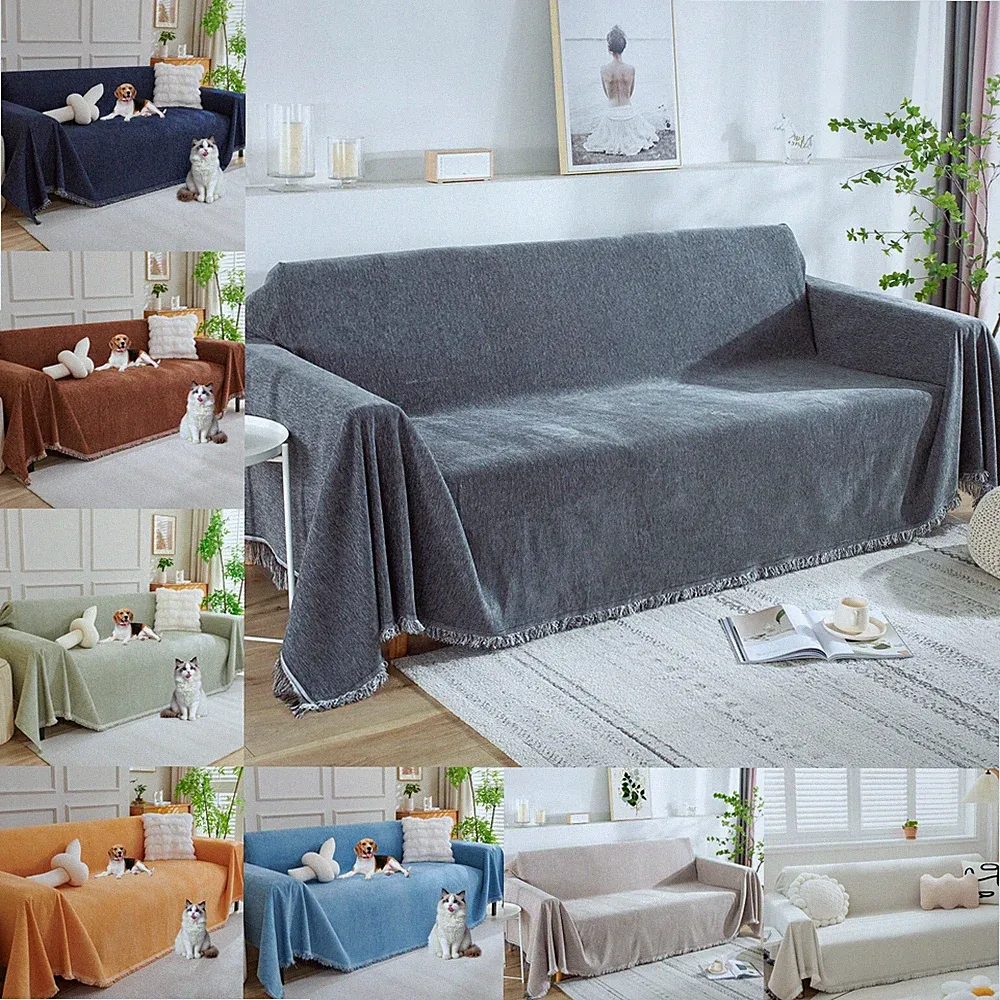 91" Extra Wide Sofa Cover Soft Chenille Sectional Couch Cover Dog Couch Protect