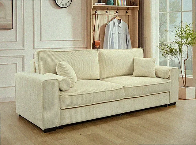 91''Large Sofa Bed with Storage, Modern 3 Seater Couch Furniture, Three-seat C