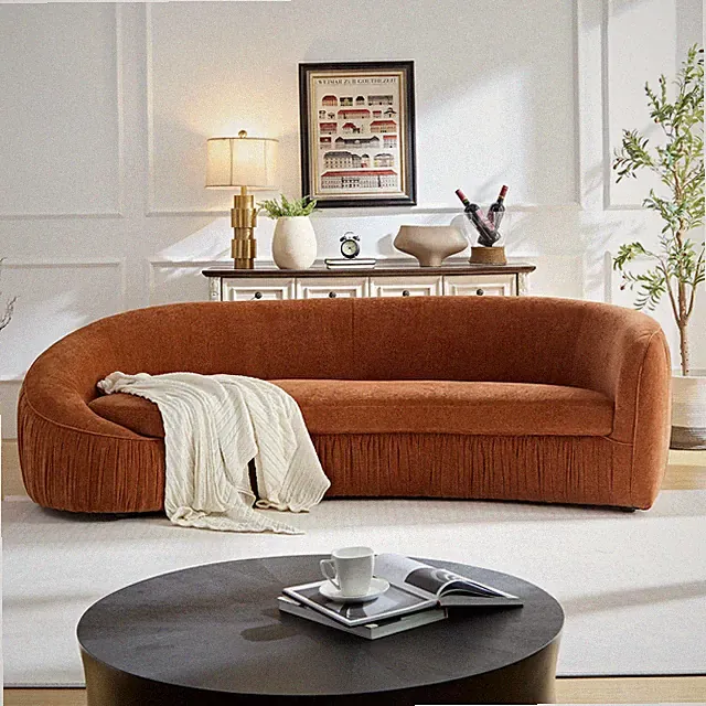92.13 Inch Modern Design Curved Shaped Sofa Couch for Living Room,Upholstered Fa
