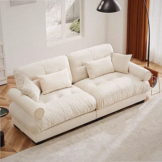 93.7" Modular Sectional Sofa 2 Seater Modern Cloud Couch with Ottoman