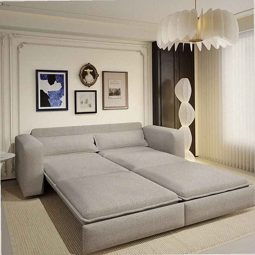 93" Convertible Sofa Bed 3 in 1 Sleeper Sofa Couch w/ Pull Out Bed King Size Bed