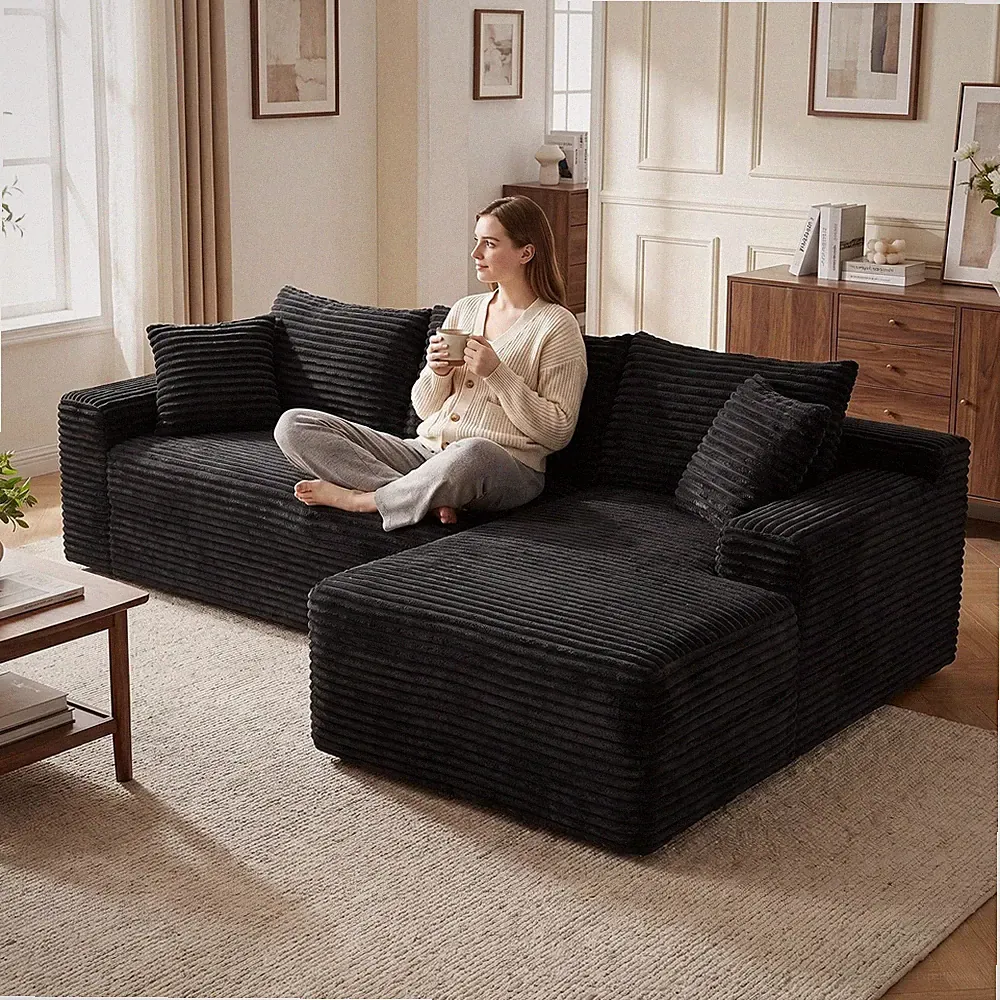 94.5" Cloud Modular Sectional Sofa Couch w/L-Shape Chaise,Modern Minimalist