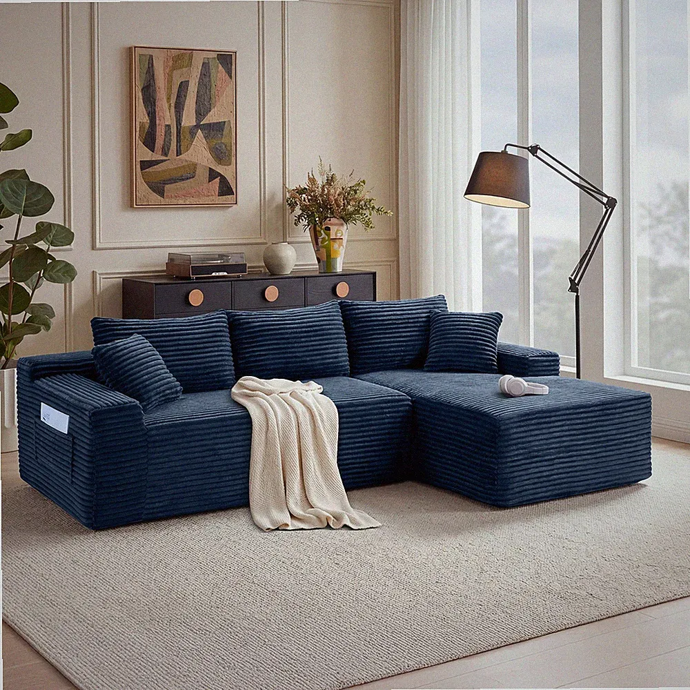 94.5" Cloud Modular Sectional Sofa Couch w/L-Shape Chaise,Modern Minimalist Up