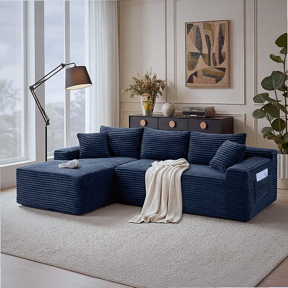 94.5" Cloud Modular Sectional Sofa Couch w/L-Shape Chaise,Modern Minimalist Uph