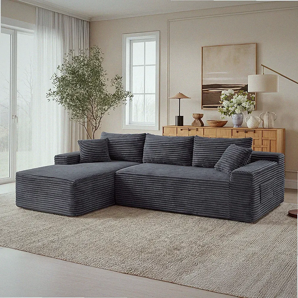 94.5" Cloud Modular Sectional Sofa Couch with L-Shape Chaise,Modern Minimalis