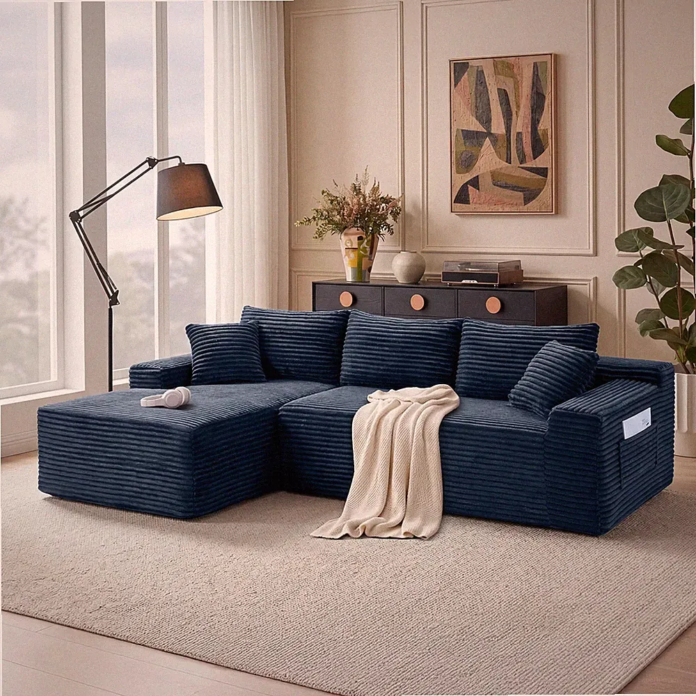 94.5" Cloud Modular Sectional Sofa Couch with L-Shape Chaise,Modern Minimalist