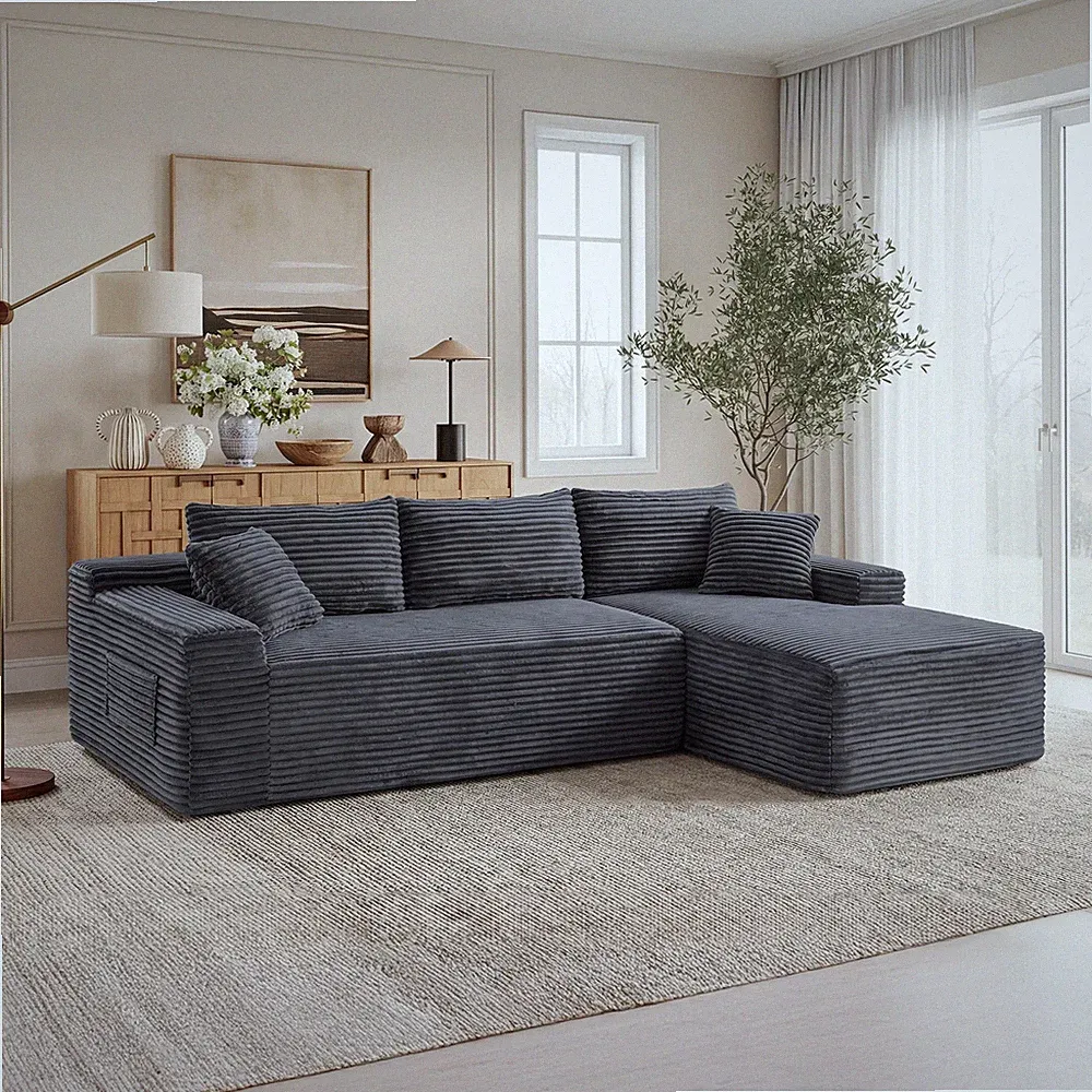 94.5" Cloud Modular Sectional Sofa Couch with L-Shape Chaise,Modern Minimalist U