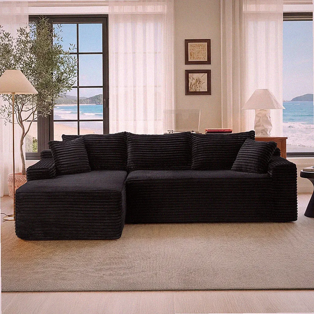 94.5" Cloud Modular Sectional Sofa Couchw/L-Shape Chaise,Modern Minimalist Uph