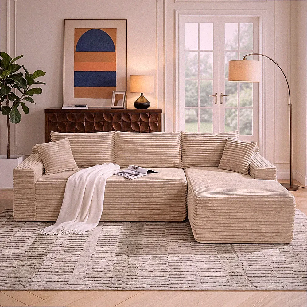 94.5" Cloud Modular Sectional Sofa Couchw/L-Shape Chaise,Modern Minimalist Uphol