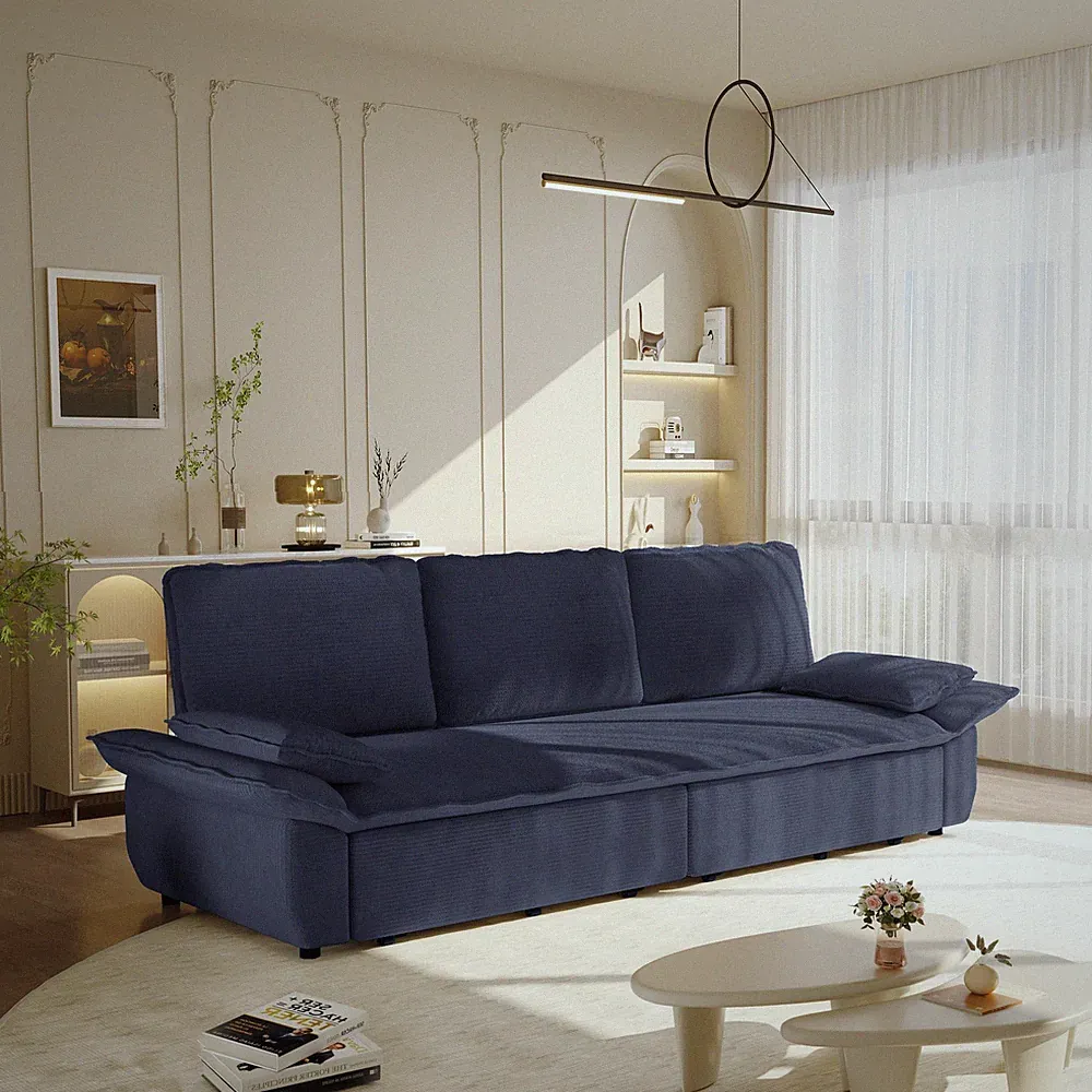 94.5" king size Pull Out Sofa Bed,3-in-1 Convertible Sleeper Sofa,Multi-Functio
