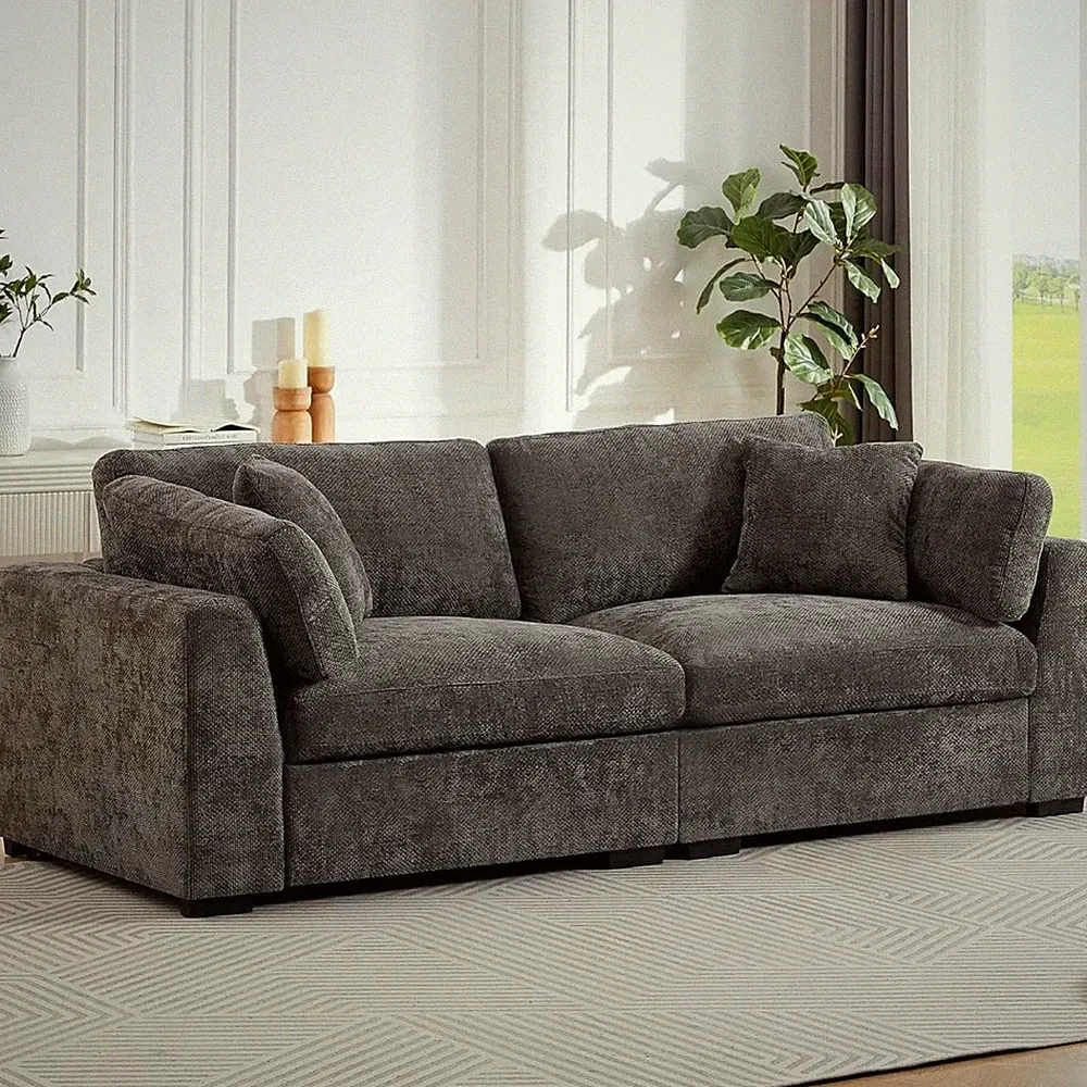 94" Modular Sectional Couch with Ottoman,Sleeper Sofa Couch with Seats Ottoman,U