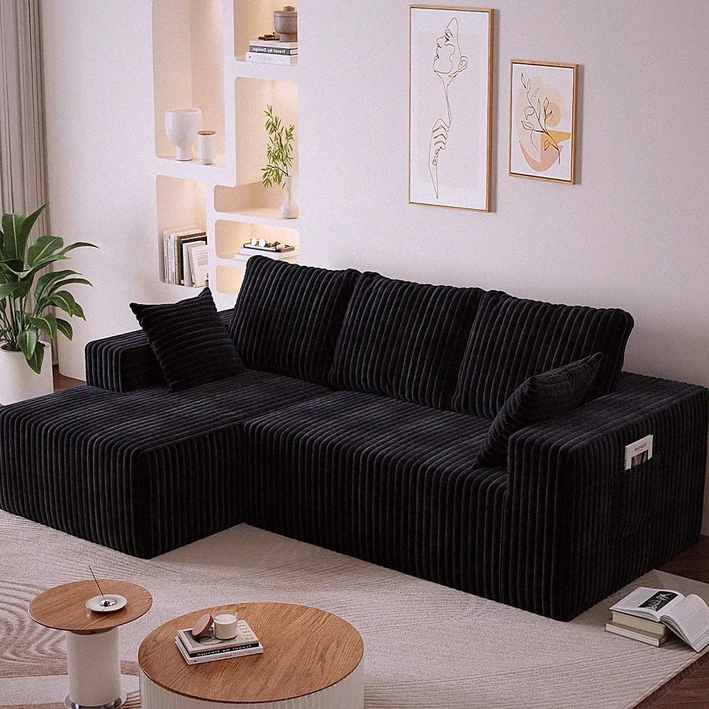 94" Sectional Couches for Living Room, Modular Sectional Sofa with L-Shape Chais