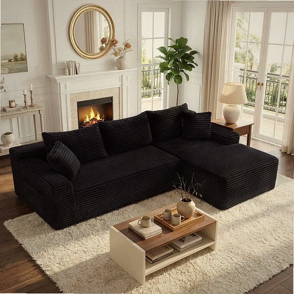95" Cloud Modular Sectional Sofa Couch with L-Shape Chaise for Living Room