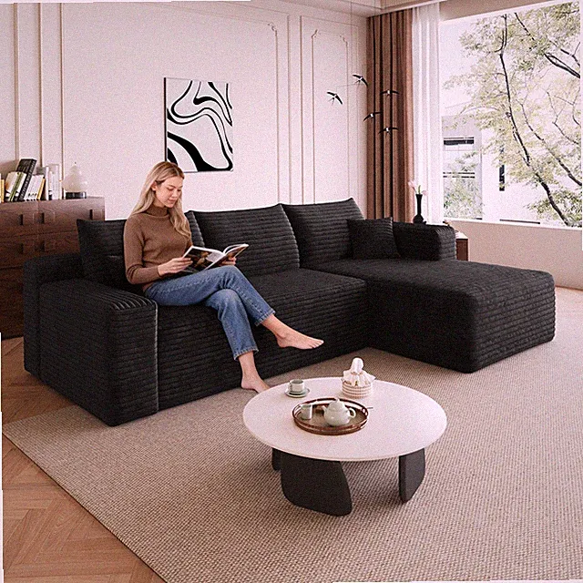 95" Cloud Sectional Sofa,Modern Minimalist Upholstered Couches, Comfort U S