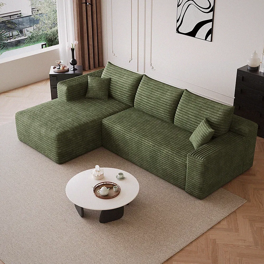 95" Cloud Sectional Sofa,Modern Minimalist Upholstered Couches, Comfort U Shaped