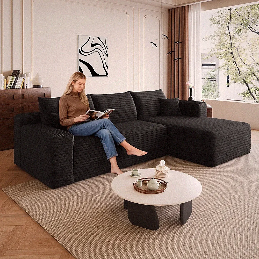95" U Shaped Cloud Sectional Sofa Couch for Living Room Deep Seat Corner Couch