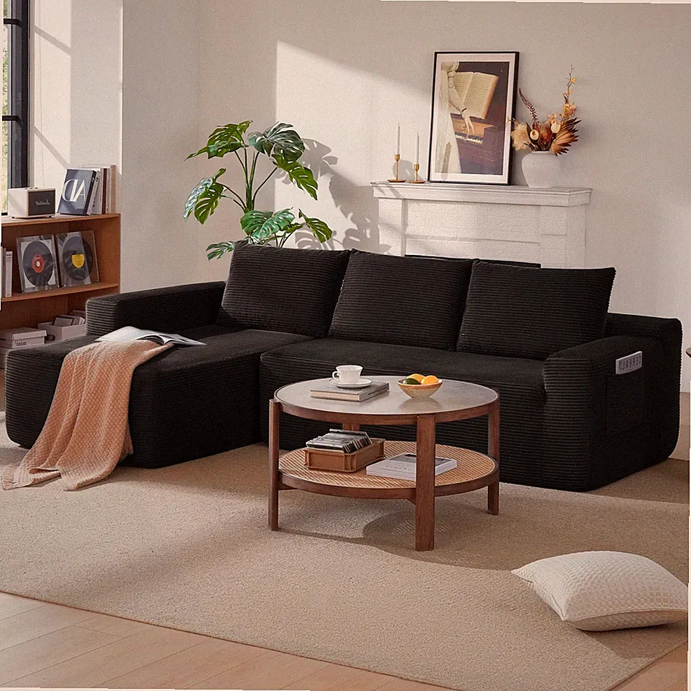 96.9" Cloud Sectional Couch w/L-Shape Chaise,Modern Modular Sofa w/Deep Seat,U