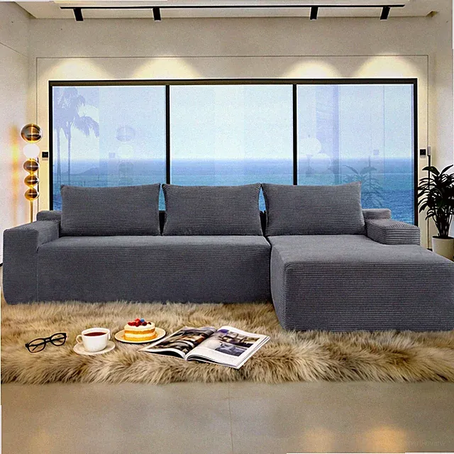 96.9''Cloud Sectional Couch w/L-Shaped Chaise,Modern Modular Sofa w/Deep Seat,Up