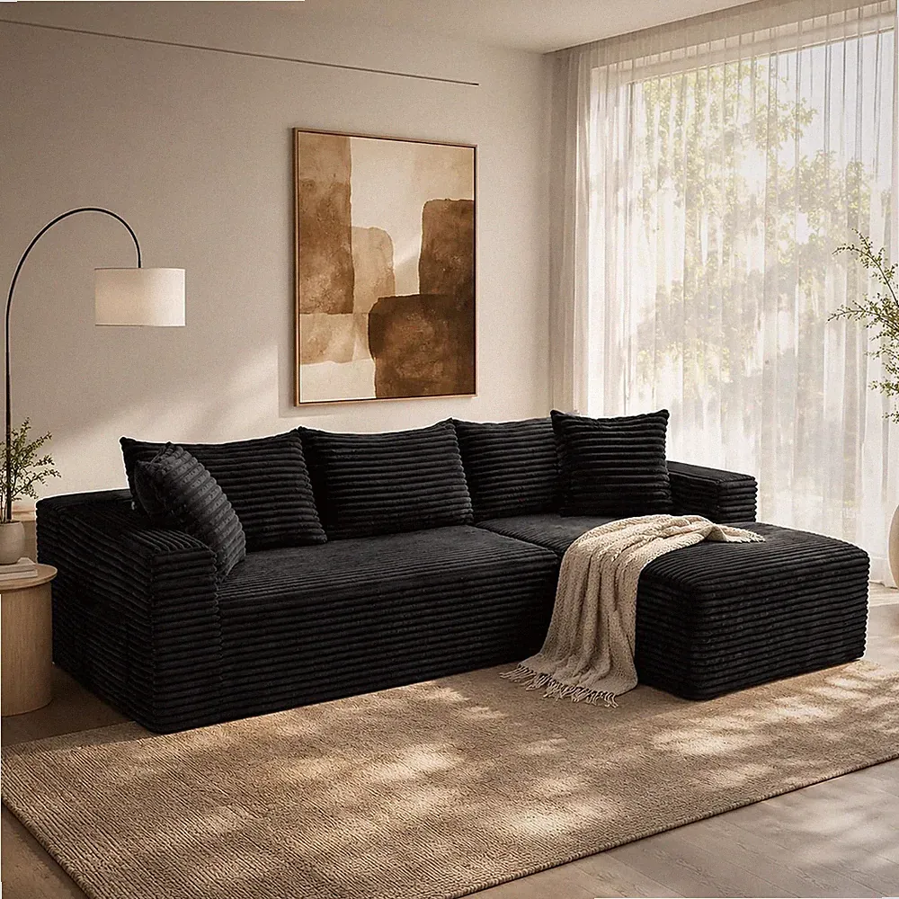 96" Cloud Boneless Sectional Couches W/ Chaise Living Room Right Facing Chaise