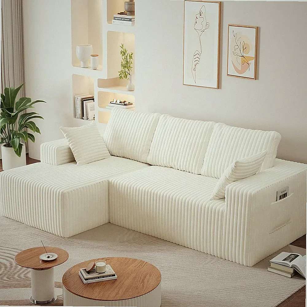 96" Cloud Sectional Couches for Living Room, Modular Sectional Sofa with Chaise