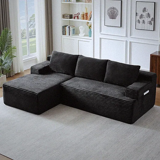 96" L Shaped Cloud Sectional Couch with Chaise, Deep Seat Modular Sectional Sofa