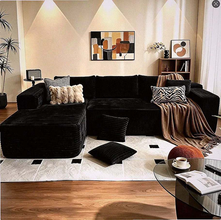 96" Modular L‑Shaped Sectional Sofa for Living Room, Modern Bone‑Free Cloud Couc