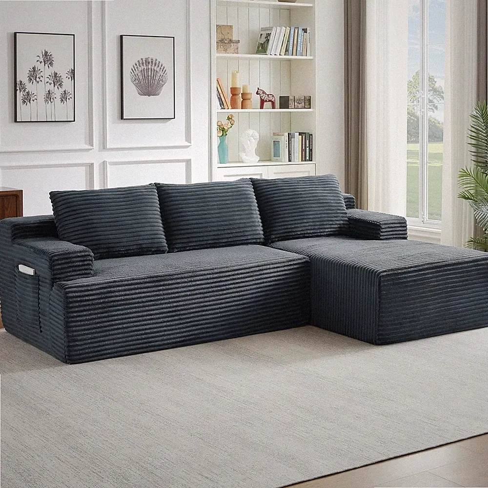 96"Modular Sectional Sofa Cloud Sectional Couch w/Deep Seat Right Facing Chaise