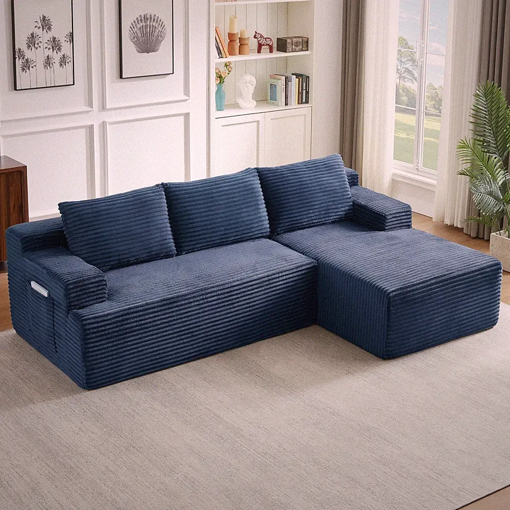 96" Modular Sectional Sofa, Cloud Sectional Couch with Deep Seat, Modern L-Sh...