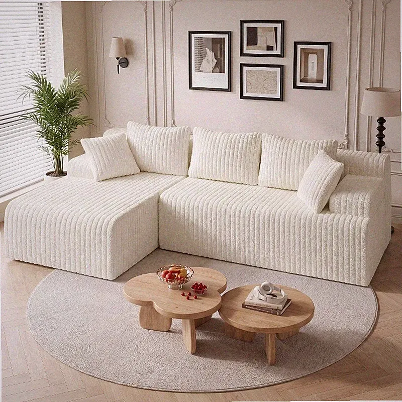 96" Modular Sectional Sofa Couches L-Shaped Boneless Cloud Sofa with 3 Deep Seat