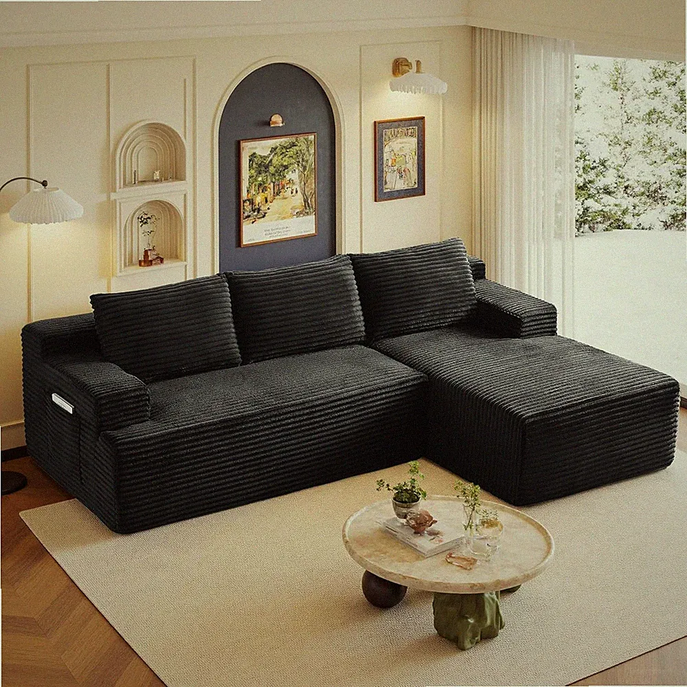 96" Sectional Couches for Living Room Cloud Couch Sofa with L-Shape Upholstered